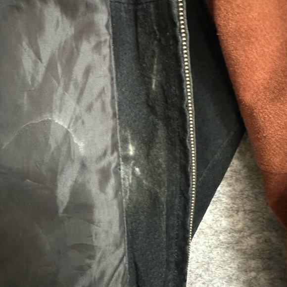 Vintage Varsity Letterman Mens Jacket XL Black Brown Elbow Patches Full Zip - Picture 11 of 15